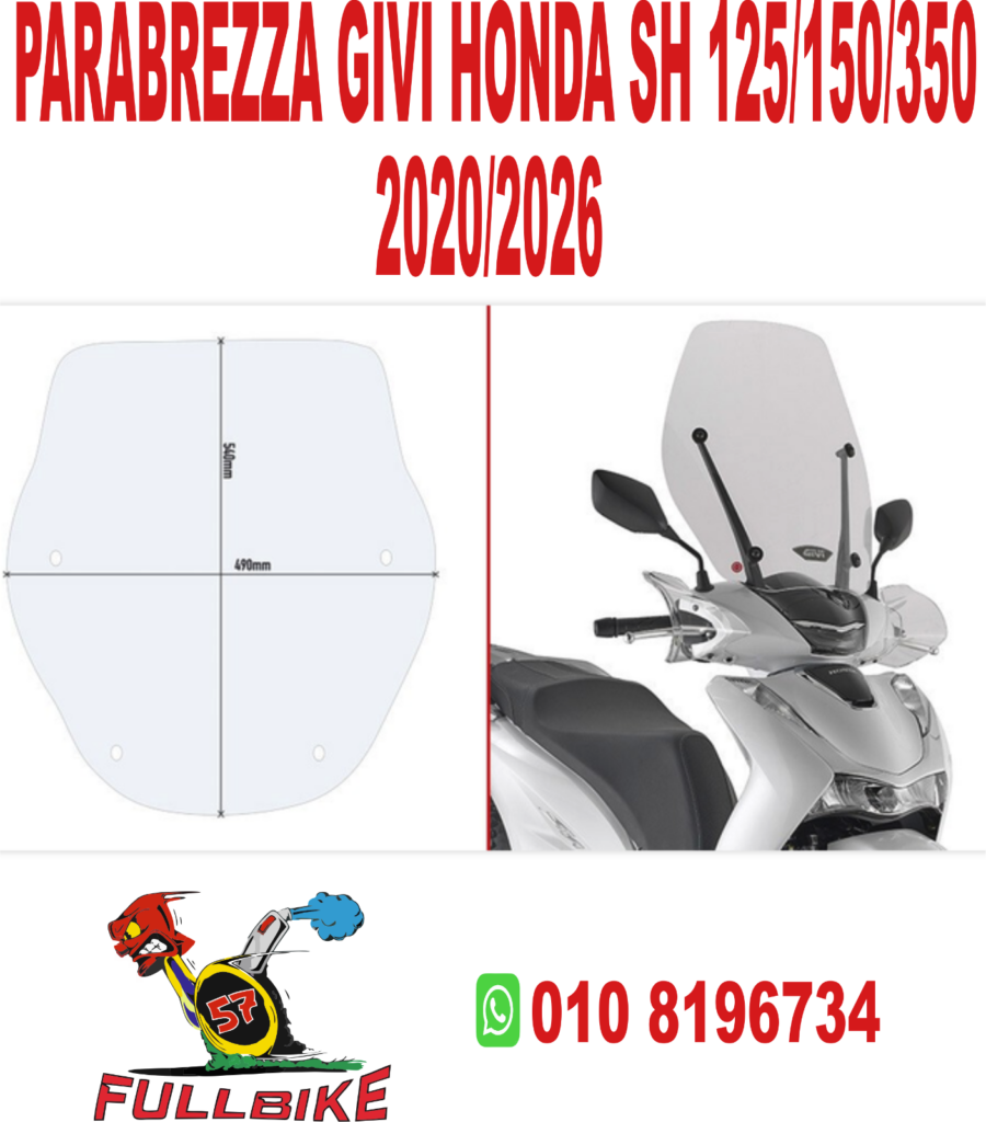 D1181ST CUPOLINO PARAVENTO PARABREZZA GIVI HONDA SH 125-150-350 DAL 2020 IN POI